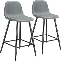 TECTAKE Thekenstuhl Willow mit Rückenlehne, gepolstert   2er Set