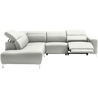 Pure Home Lifestyle Ecksofa, Weiß, Leder, Echtleder, Rindleder, Uni, 4-Sitzer, Ottomane links, L-Form, 290x223 cm, Blauer Engel, Goldenes M, Dgm, Typenauswahl, Lederauswahl, Stoffauswahl, seitenverkehrt erhältlich, Hocker erhältlich, Wohnzimmer, Sofas & Couches, Wohnlandschaften, Ecksofas