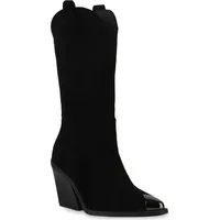 VAN HILL Damen Cowboystiefel in Schwarz Velours