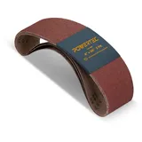 POWERTEC 110113 Schleifbänder, 10,2 x 91,4 cm, Körnung 120, Aluminiumoxid, Schleifband, Schleifpapier für Band- und Tellerschleifer, 3 Stück