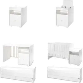 Lorelli Babybett Trend Plus 70x160cm Schreibtisch Kinderbett Schubladen Kommode weiß
