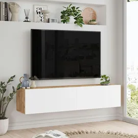 [en.casa] Lapinlahti TV-Lowboard 140 x 29,5 x 31,5 cm Weiß Holz