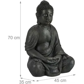 Relaxdays Buddha Figur 70 cm, anthrazit
