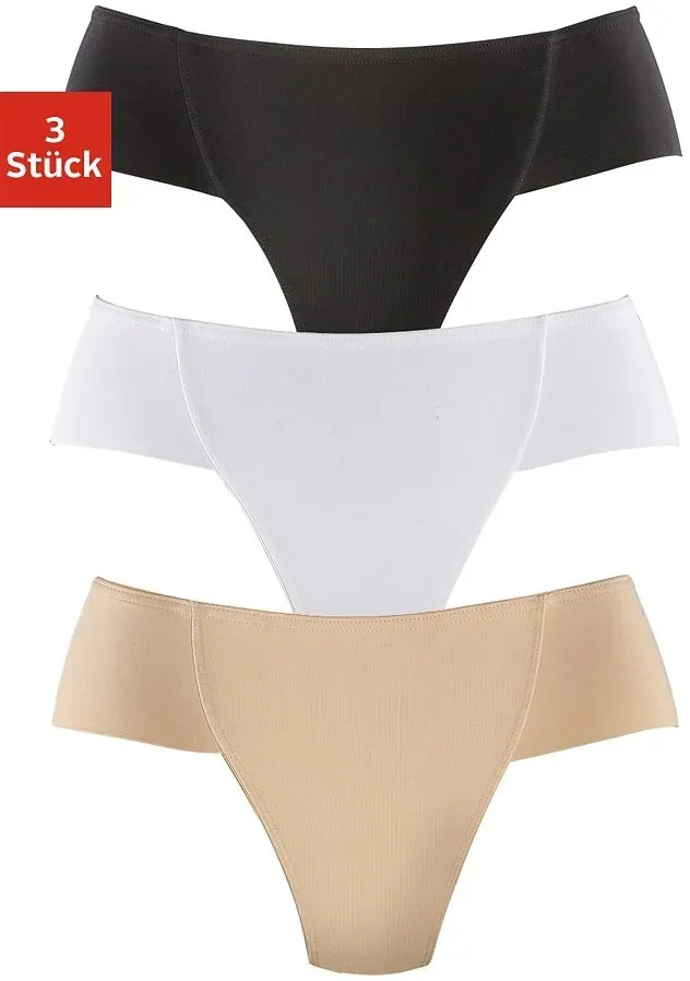 Formstring PETITE FLEUR, Damen, Gr. 36/38, beige (beige, schwarz, weiß), Jersey, Obermaterial: 90% Baumwolle, 10% Elasthan (LYCRA SPORT). Meshfutter: 90% Polyamid, 10% Elasthan, unifarben, körpernah, Unterhosen, Bodyforming Slip aus elastischer Baumwolle