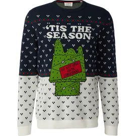 s.Oliver Weihnachtspullover mit Peanuts-Motiv Blau / Mehrfarbig S