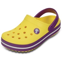 crocs Crocband Kids Unisex-Kinder Clogs, Gelb (Sunshine/Amethyst), C8-9 (25-26 EU)