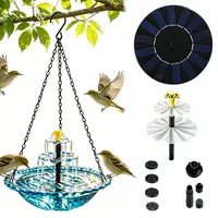 Encuryna Vogeltränke Hängend mit Solarbrunnen, Vogelbad Garten zum Aufhängen,Solar Vogeltränke Balkon Wassertränke für Vögel mit Springbrunnen Wasserspiel Vogelbad für Garten Hof Terrasse Lockt Vögel