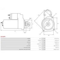 AS-PL Anlasser FORD,CITROËN,MAZDA S9036PR 3M5T11000CB,3M5T11000CG,36013613 Starter 1233234,30644972,30795406,36003219,3M5T11000CD,Y60118400B,1229427
