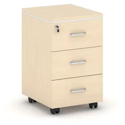 Schreibtischcontainer, Rollcontainer ARRISTO LUX, 3 Schubladen, Birke