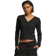 URBAN CLASSICS Ladies Rib Cardigan Schwarz M