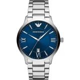 Emporio Armani AR11227 Uhr Herrenuhr Edelstahl Datum silber - Silber/Blau