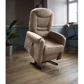 sit&more TV-Sessel Morten Kunstleder 76 x 115 x 78 cm grau mit Motor und Aufstehhilfe