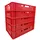 Buri Aufbewahrungsbox Kunststoff 60x40x12,5 cm rot 5 Stück