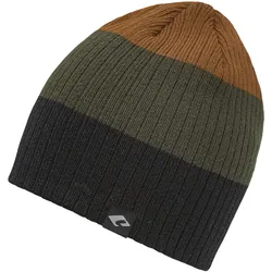 Strickmütze CHILLOUTS "Nevio Hat", Damen, grün (braun, olive, schwarz), Feinstrick, Kunstfaser, mehrfarbig, Mützen, verschiedene Tragmöglichkeiten