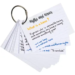Exacompta 10330E 19x Exacompta, Packung mit 50 Flashcards/Lernkarten und einem Ring, eingeschweißt, liniert, A7 - Farben sortiert