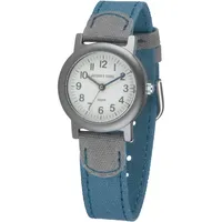 JACQUES FAREL Öko-Kinderuhr Jungen Armbanduhr mit Textilband aus Bio-Baumwolle Analog Quarz Jeansblau ORG 0777