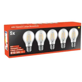 blulaxa® LED Filament Lampe A60 49252 7W E27 810 lm warmweiß 5 St.