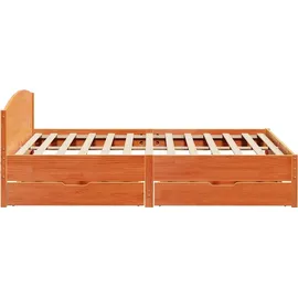 vidaXL Massivholzbett 180 x 200 cm Braun