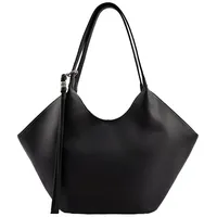 FredsBruder My Bestie Tulip Shopper Leather Black/Rosa