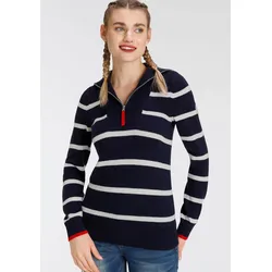 Troyer, mit Reißverschluss im klassischen Streifen-Design, Gr. 32/34 (XS), marine-weiß, , 65074000-32