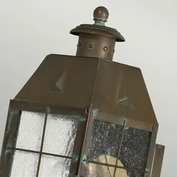 Licht-Erlebnisse Wandaußenleuchte PICKERING Messing Antik, Transparent, Echt-Messing, Regenglas, IP44 LE117756