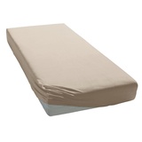 Elegante Spannbettlaken Softes Mako-Jersey 120 x 200 - 130 x 220 cm sand