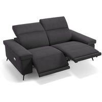 Sofanella 2-Sitzer Stoff Urbana, Relaxsofa, Designsofa, Designer Couch, Italienisches Sofa, 2er Sofa schwarz