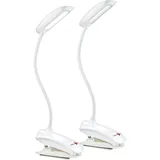 Lunartec Schwanenhals-Klemm-Lampe Weiß 2 St.