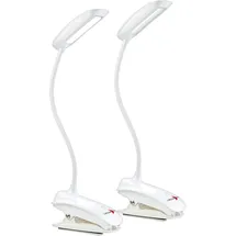 Lunartec Schwanenhals-Klemm-Lampe Weiß 2 St.