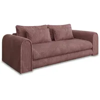 Luxusbetten24 Schlafsofa Designer Sofa Lil Buddy 3 Sitzer in Breitcord, mit Schlaffunktion und Stauraum rosa