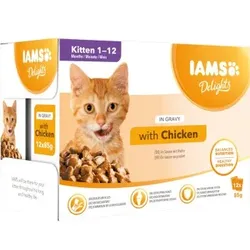 IAMS Delights Kitten Huhn in Sauce 12x85g