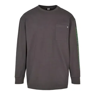 URBAN CLASSICS Neon Logo Boxy Pocket LS - Grau - S