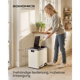 Songmics Abfalleimer 30 l Beige