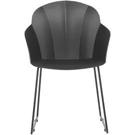 Beliani Esszimmerstuhl SYLVA Kunststoff schwarz 2er Set