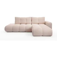 MOEBLO Ecksofa Sohan, L-förmige Wohnlandschaft mit Schlaffunktion & Bettkasten, Komfortable Polsterecke - mit Ottomane - Eckcouch Wohnlandschaft Sofa mit Ottomane Eckgarnitur Polsterecke, (BxHxT):288x90x176cm rosa