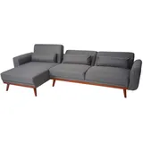 MCW Sofa MCW-J20, Couch Ecksofa, L-Form 3-Sitzer Liegefläche Schlaffunktion Stoff/Textil 280cm ~ anthrazit-grau
