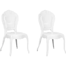 Beliani Esszimmerstuhl 2er Set VERMONT Weiß