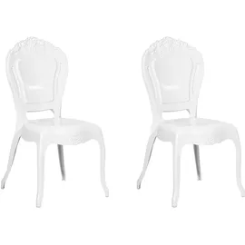 Beliani Esszimmerstuhl 2er Set VERMONT Weiß
