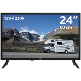 JAY-tech JTC JTCT24H39241 LED-TV 60cm 24 Zoll HD TV mit **12-Volt/230-Volt-Anschluss** und Triple Tuner für Camping und Home
