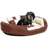 vidaXL Hundekissen Wendbar und Waschbar Braun und Creme 110x80x23 cm