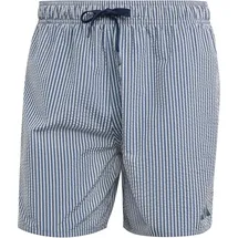 adidas Seersucker Stripy 5" Badeshorts Herren JX2674 - wonder white/preloved ink XXL