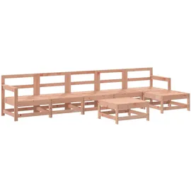 vidaXL 7-tlg. Garten-Lounge-Set mit Kissen Massivholz Douglasie