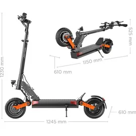 Joyor E-Scooter S10-S 1000*2 W Dual Drive 60 km/h 18Ah offroad Elektroroller - Schwarz