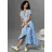 Aniston CASUAL Wickelkleid Blau/Weiß 42