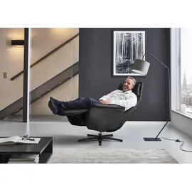 Hukla Sessel HUKLA "HU-LC17037", schwarz (torro schwarz), B:78cm H:88cm T:82cm, Sessel, Sessel, Verstellbare Beinauflage und Rückenlehne, hochklappbare Rückenpolster