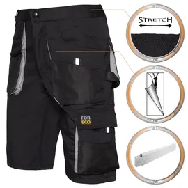 Raw-Pol Arbeitsshorts FORECO-TS BJS SHORTS Schwarz S - Schwarz - S