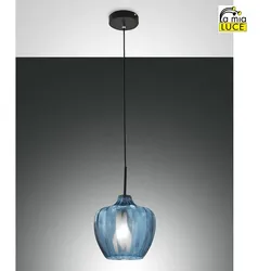 Fabas Luce Pendelleuchte GALLURA, E27, IP20, Azurblau FAB-3722-40-244
