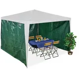 Relaxdays Pavillon, 3er Set, 2x3 m, wasserdicht, mit Klettverschluss, PE, ohne Fenster, dunkelgrün, 200 x 300 x 0.1 cm