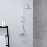 Mariner Volta Duschsystem mit Thermostat, Metall-Stabhandbrause und Edelstahl-Kopfbrause rund, WLS6302-CS,