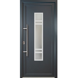 Meeth Aluminium-Haustür »Signum Alu«, satiniertes Glas, titan, nach Innen öffnend - grau